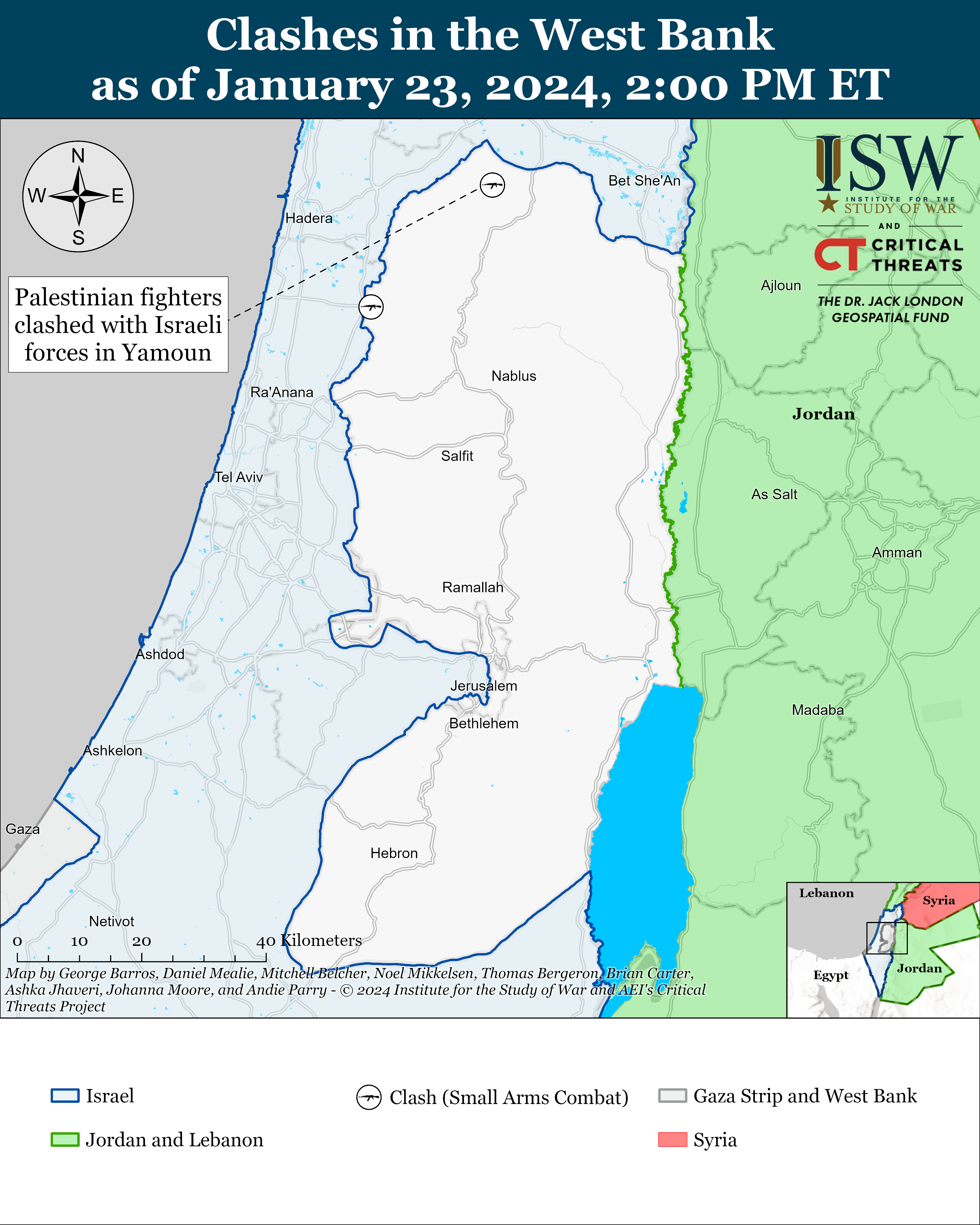 Iran Update January 23 2024 Institute For The Study Of War   West Bank Battle Map January 23%2C2024 